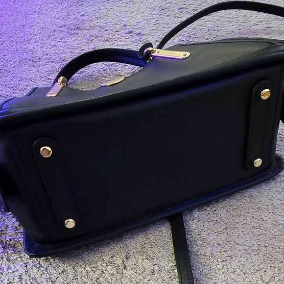 Coach Mini Black Purse with Gold Accents,  Three Pockets, New - Picture 6 of 7